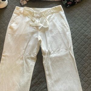 JCrew White Linen Pants